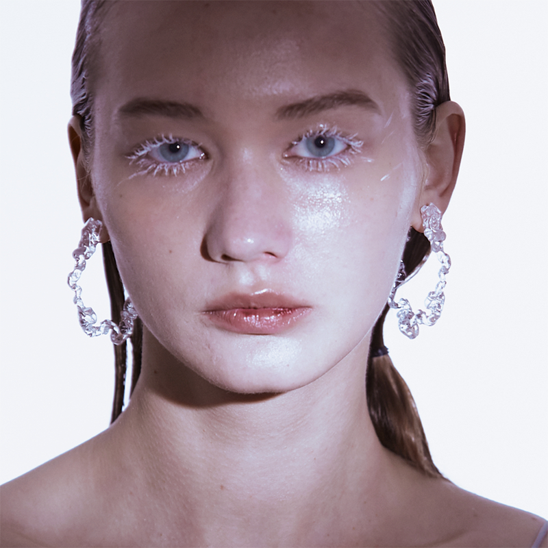 'Diamond Fossil' Resin C-shape Earrings - Sphinxy - ALSOLIKE