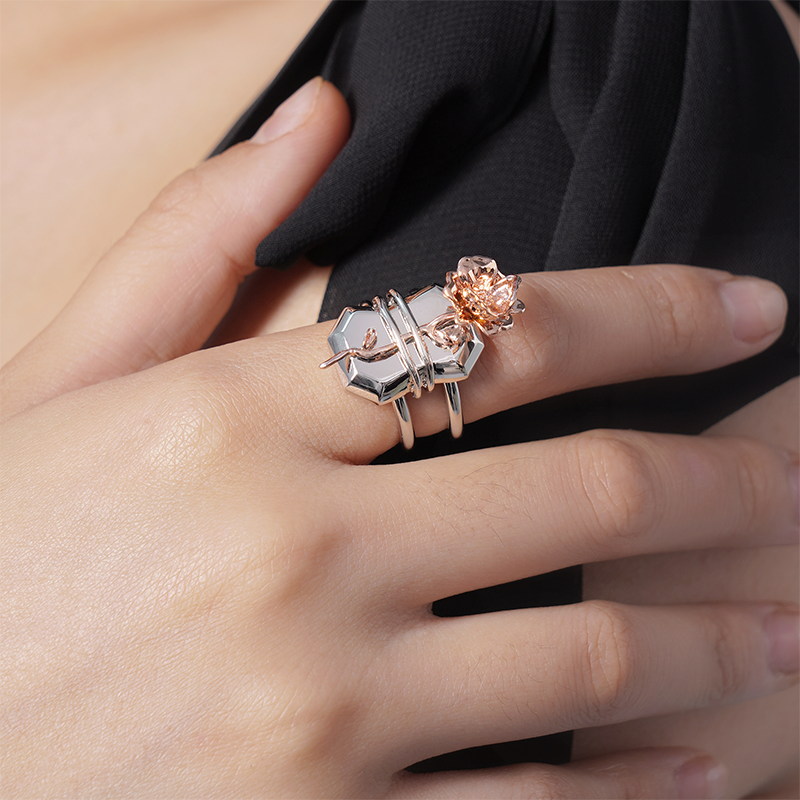 'Phase' Tied Rose Ring - Aesomn Lu - ALSOLIKE
