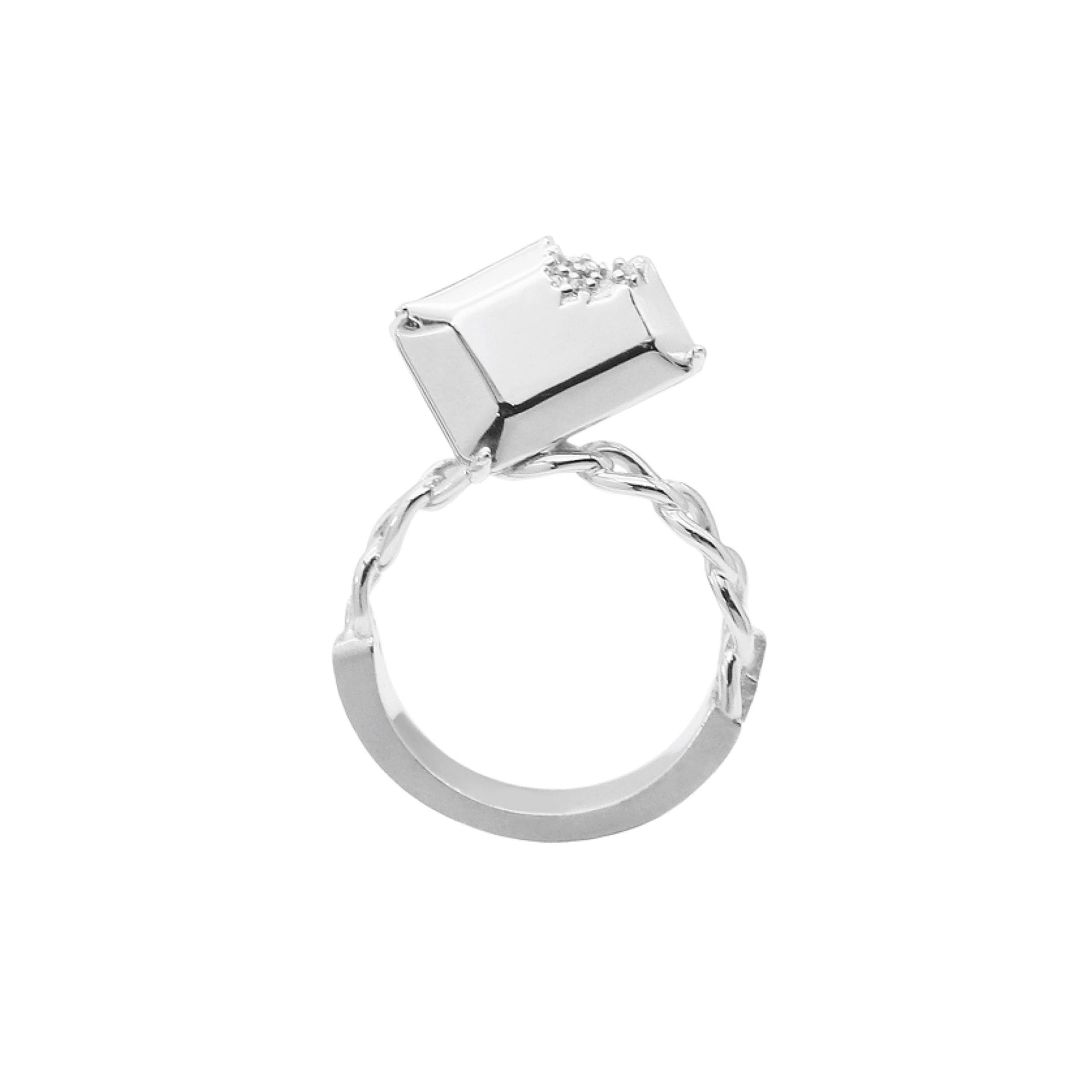 'NO. 2020' Broken Stereoscopic Ring - A-D-JUST - ALSOLIKE