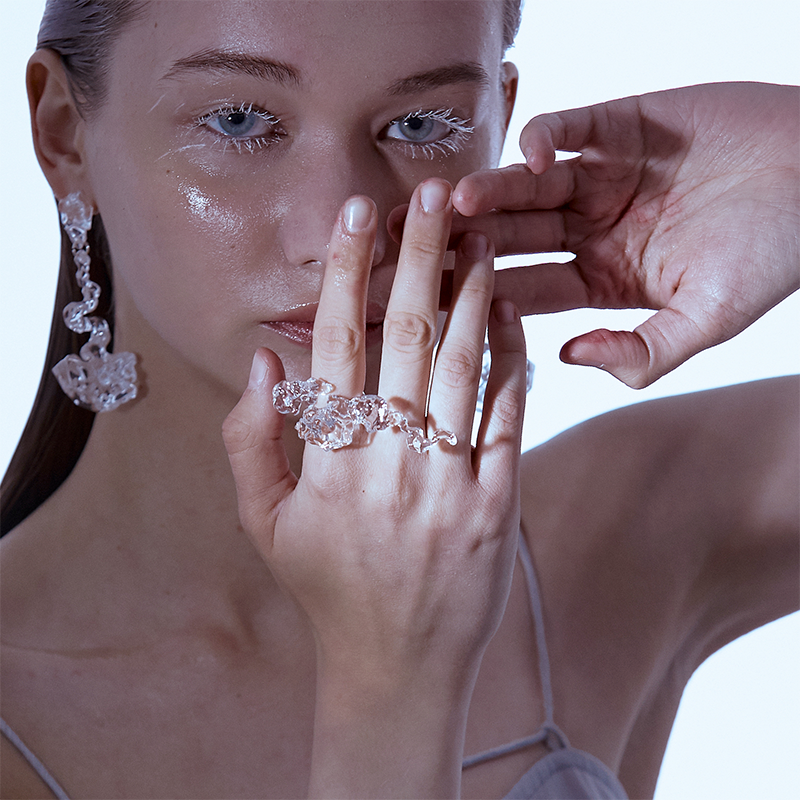 'Diamond Fossil' Resin Long Ring - Sphinxy - ALSOLIKE