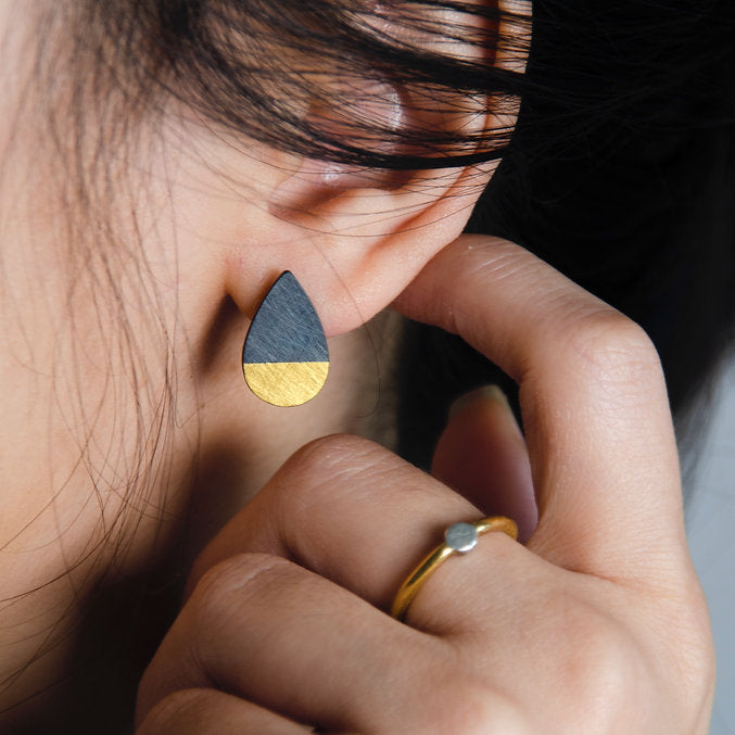 'Gem-metal' Water Drop Keum-boo Earrings - Sheng Zhang - ALSOLIKE