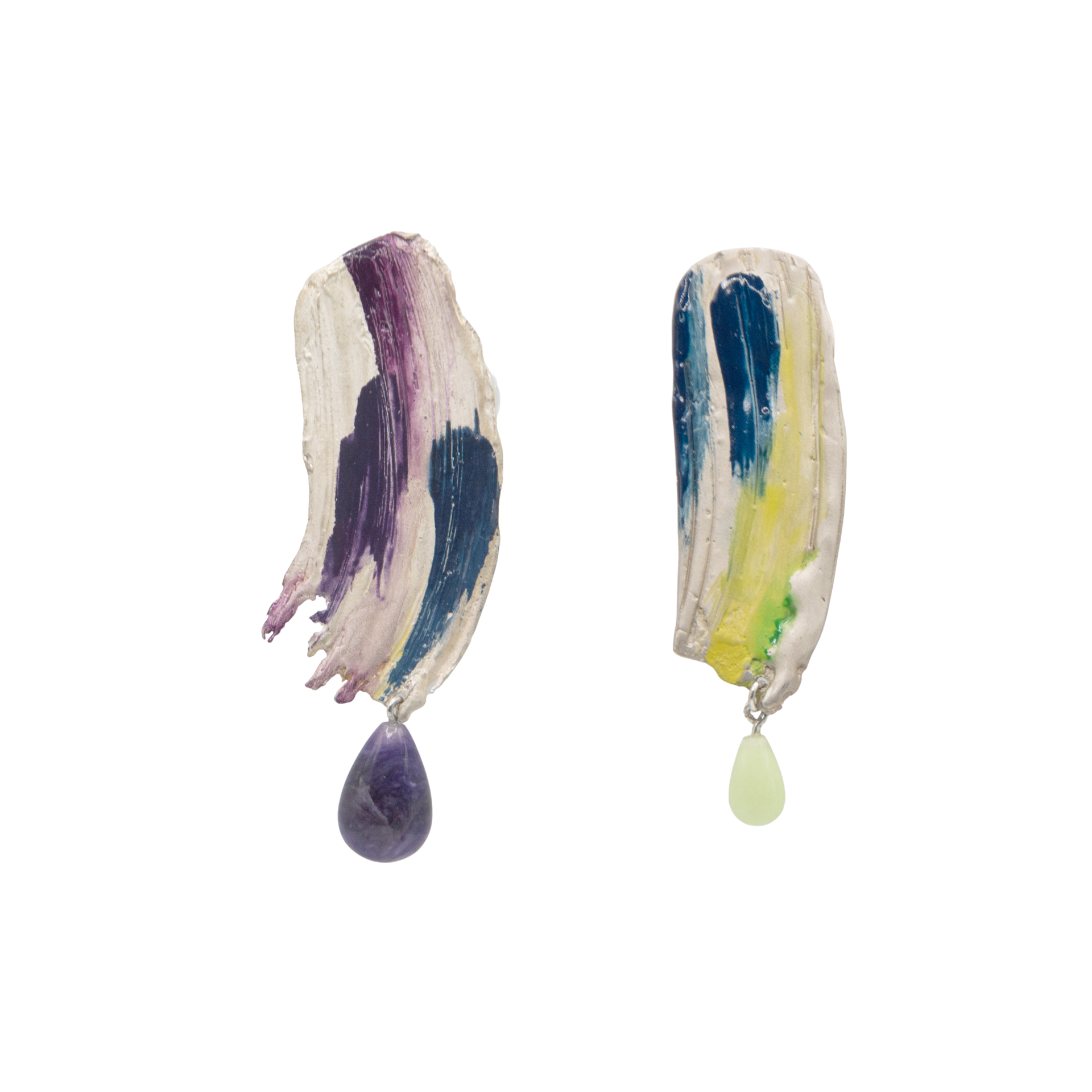 Mass Lee Portret Earrings Enamel Purple