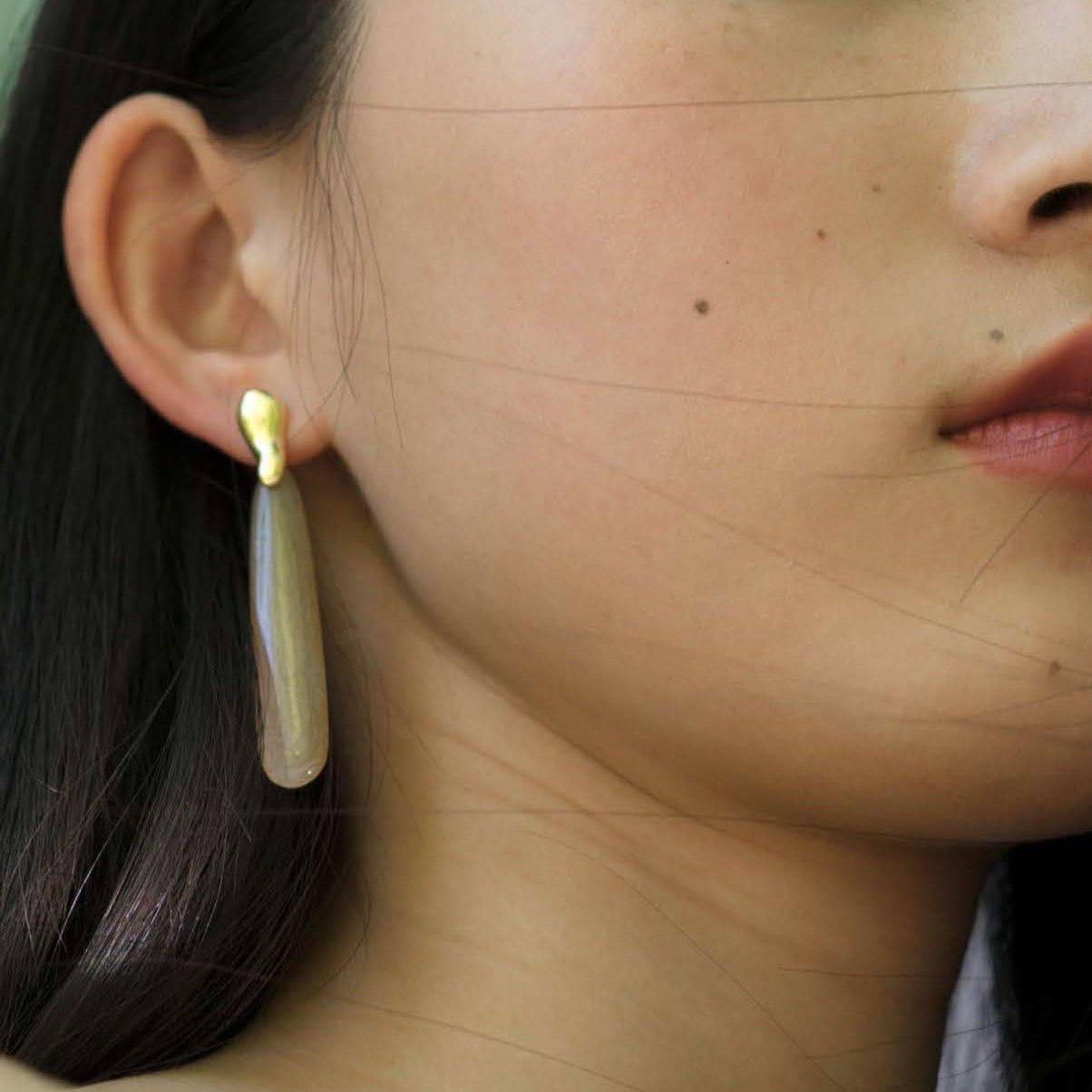 L'ELEMENTO Hetian Sugar Jade Earrings