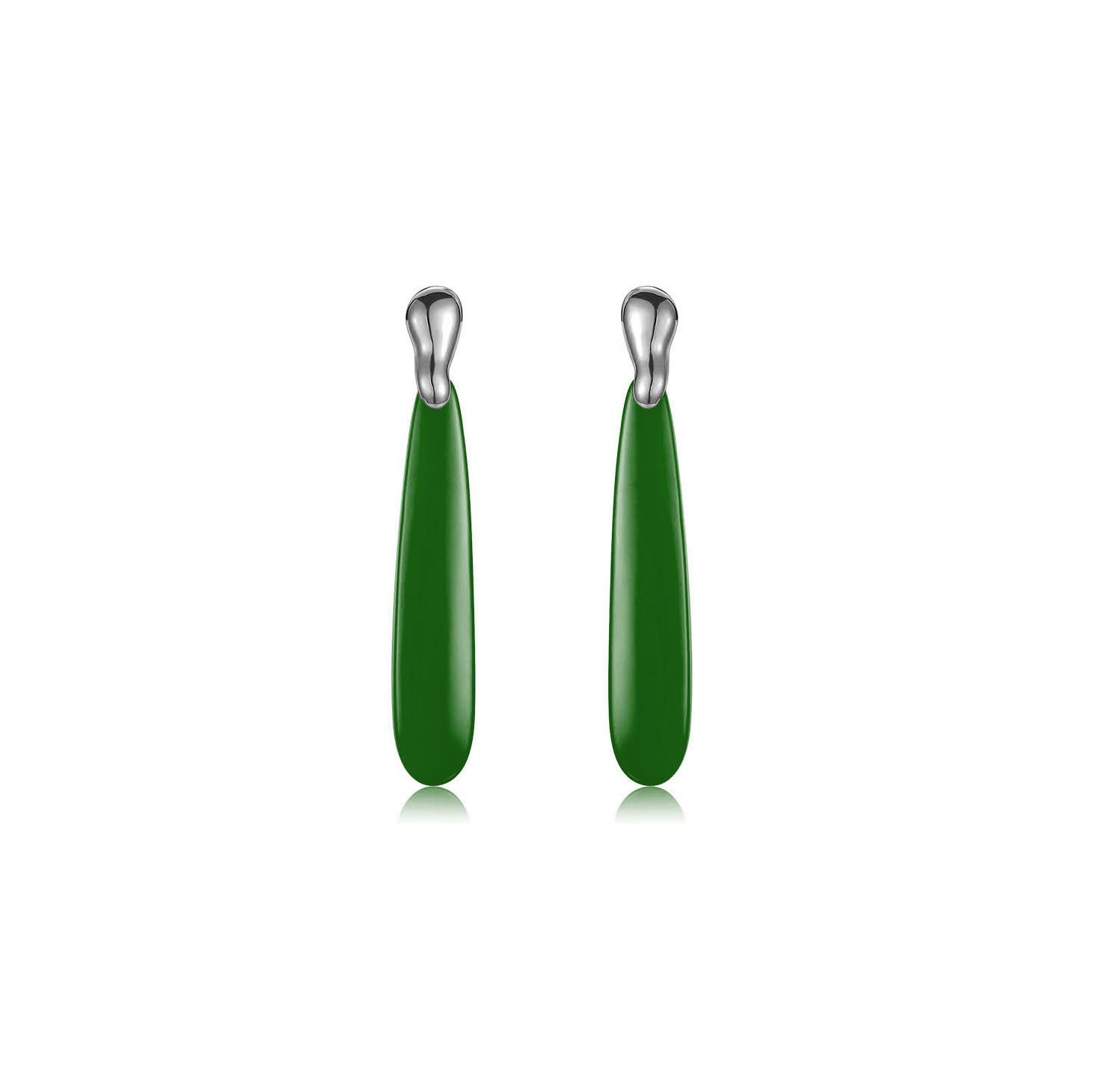 L'ELEMENTO Hetian Green Jade Earrings
