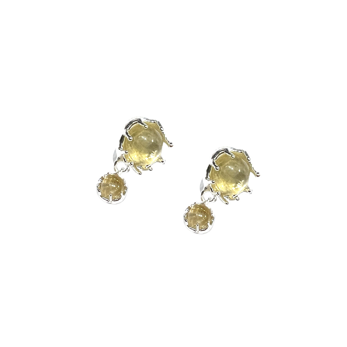 FOUNDRY BOUNDARY Starlight Yellow Lepidolite/Rutilated Quartz Earrings