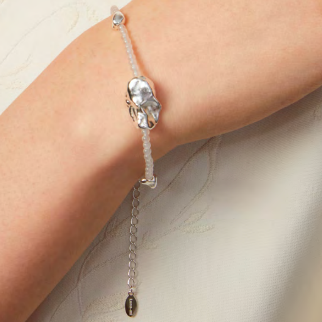 Luna-mi Metal Baroque Pearl Jade Bracelet