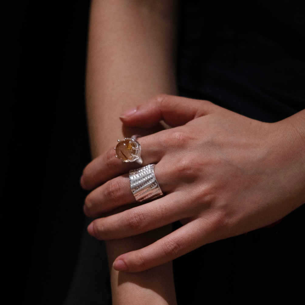 FOUNDRY BOUNDARY Rutilated Quartz Spinning Ring