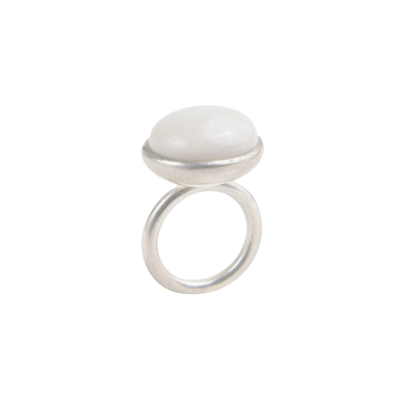 Loom White Jade Jumbo Ring