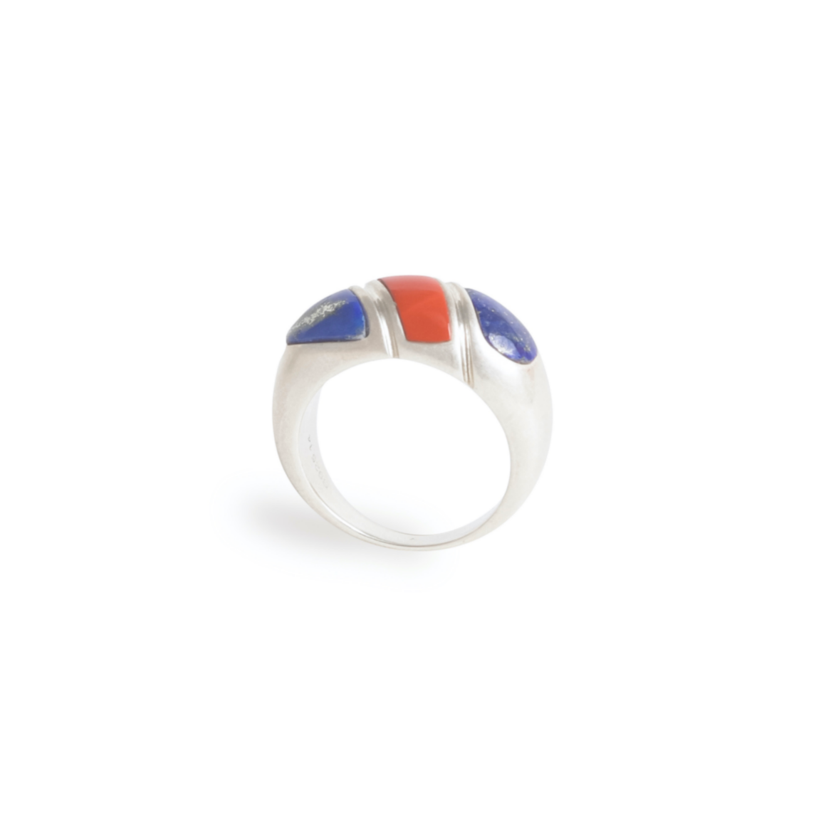 Loom Multi-Stone Crease Ring Red&Blue