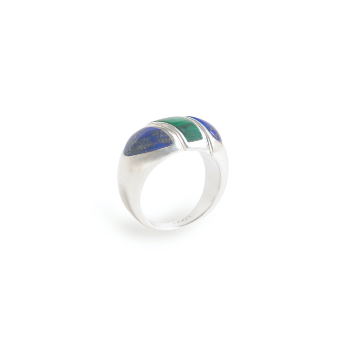 Loom Multi-Stone Crease Ring Green&Blue