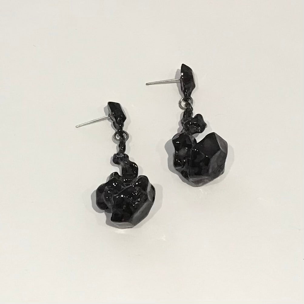 Sphinxy Diamond Fossil Resin Earrings