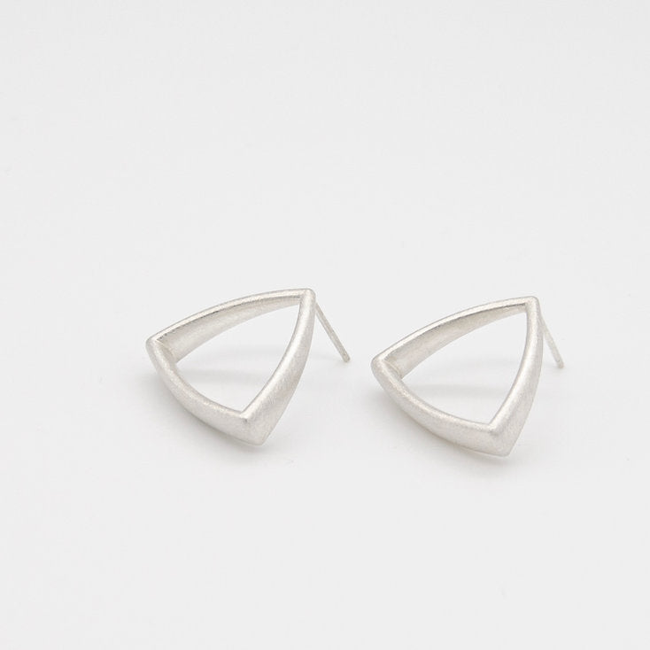Sheng Zhang Curved Curves Framed Triangle Earrings