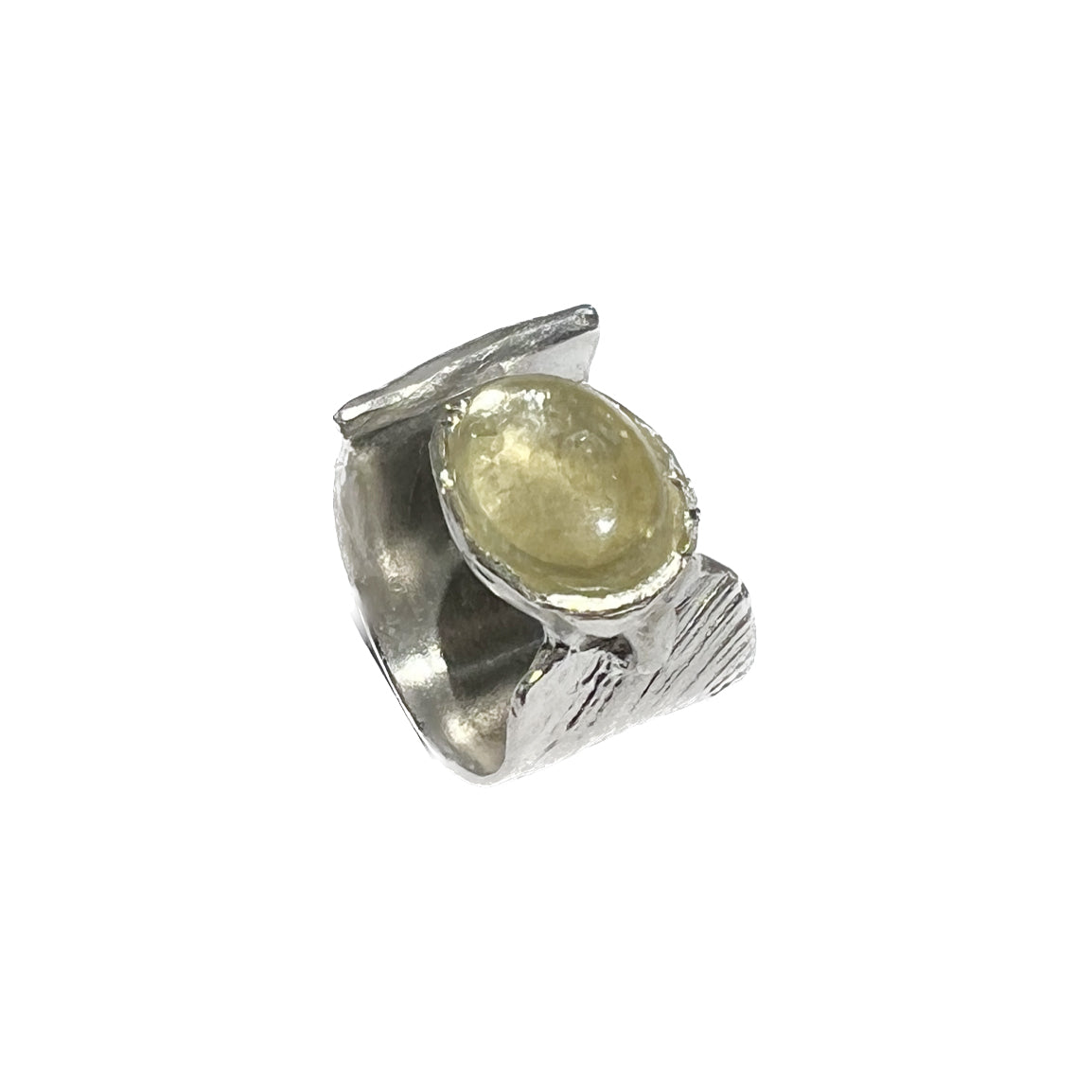 FOUNDRY BOUNDARY Star-strike Yellow Lepidolite Wide Ring