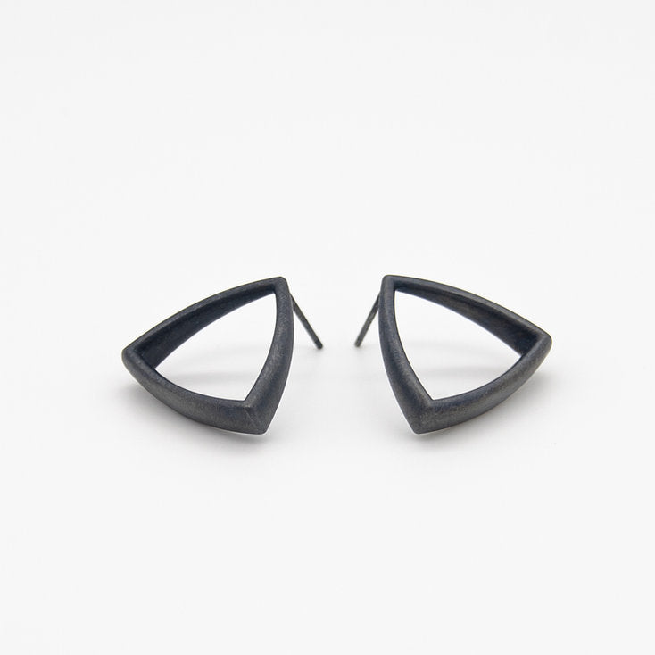 Sheng Zhang Curved Curves Framed Triangle Earrings