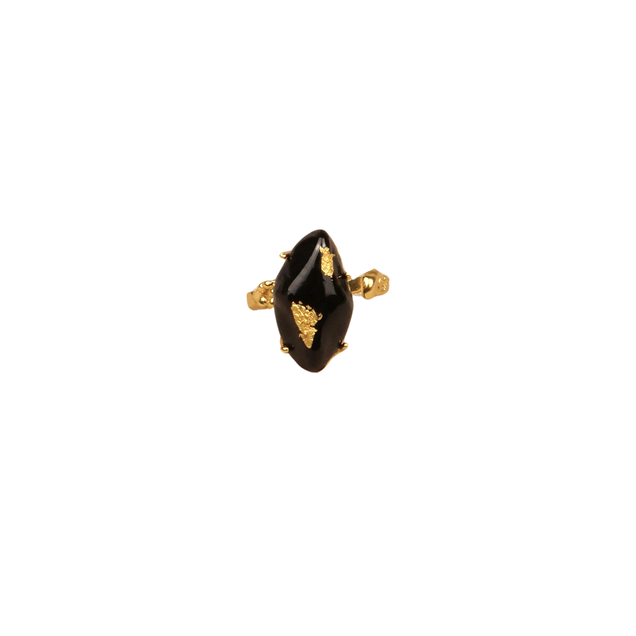Hanying Ceramic Stone Ring With Gold Painting