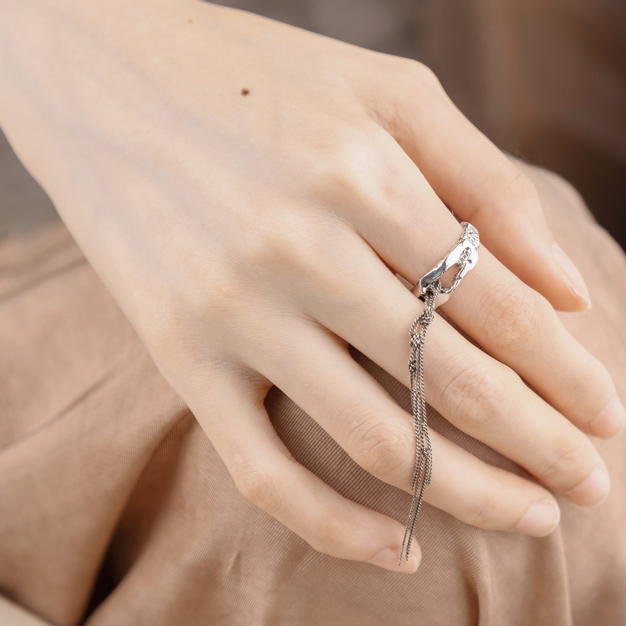 Empress47 Cut-out Tassel Ring