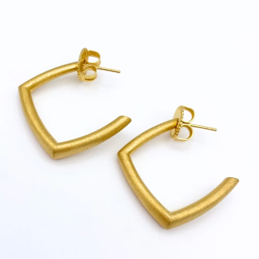 Sheng Zhang Curved Curves Rhombus Hoop Earrings