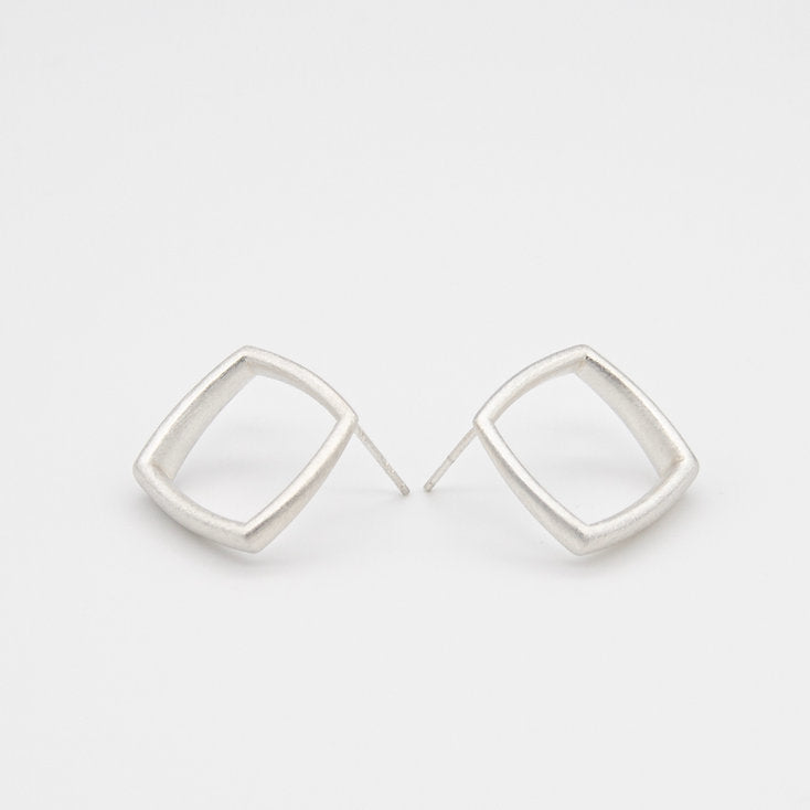 Sheng Zhang Curved Curves Framed Rhombus Earrings