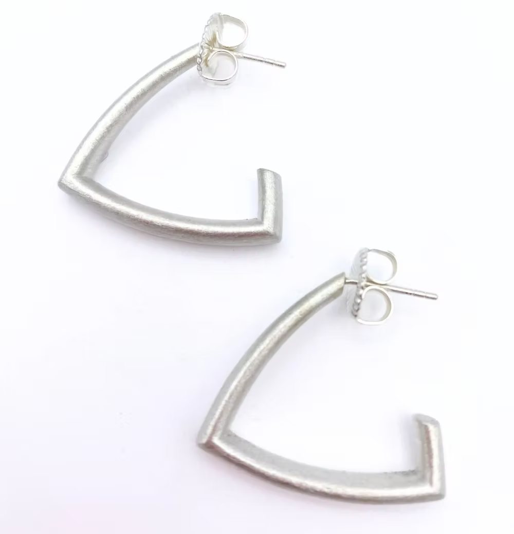 Sheng Zhang Curved Curves Triangle Hoop Earrings