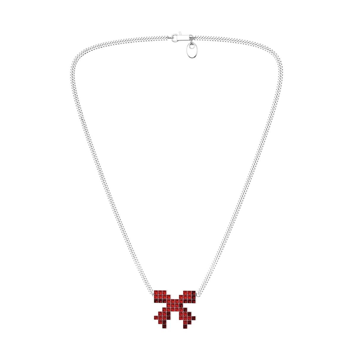 Toggler Pixelated Red Knot Necklace - ALSOLIKE