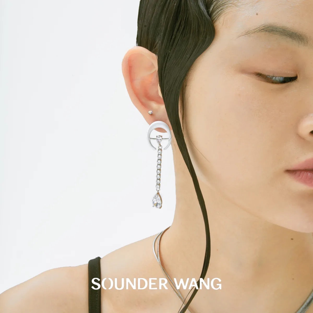 ‘Empty Room' Crescent Tassel Earrings - Sounder Wang - ALSOLIKE