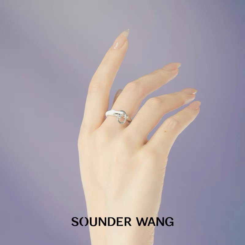 ‘Out-of-focus Gems' Enamel Open Ring - Sounder Wang - ALSOLIKE