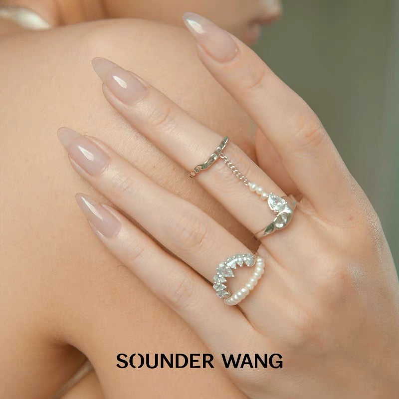 'Drifty Away' Round Pearl Ring - Sounder Wang - ALSOLIKE