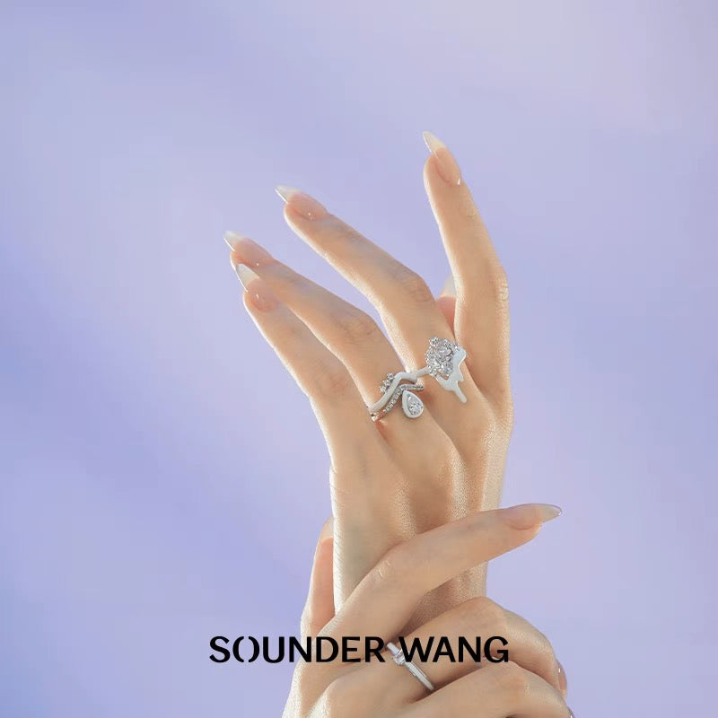 ‘Out-of-focus Gems' Melting Open Ring - Sounder Wang - ALSOLIKE