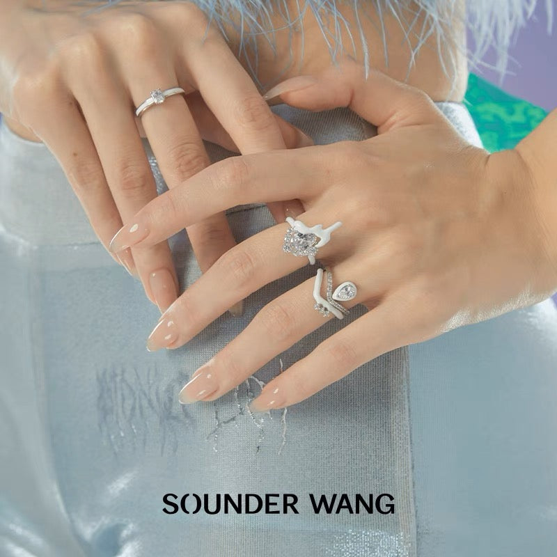 ‘Out-of-focus Gems' Melting Open Ring - Sounder Wang - ALSOLIKE
