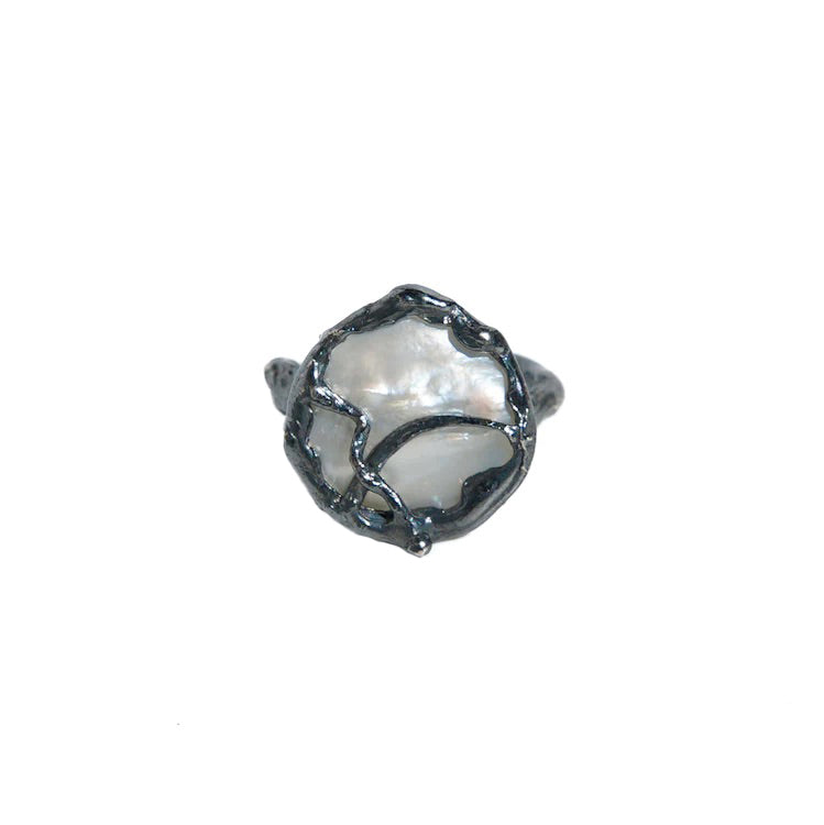 Mother of Pearl Black Ring - M.Wong - ALSOLIKE